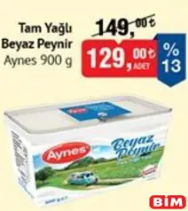 AYNES TAM YAĞLI BEYAZ PEYNİR 900 G